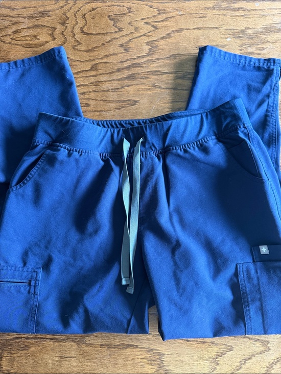 Figs Pants - Figs Navy Drawstring Cargo Scrub pants